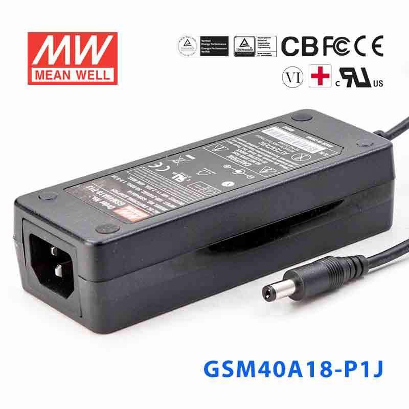 Mean Well GSM40A18-P1J Power Supply 40W 18V