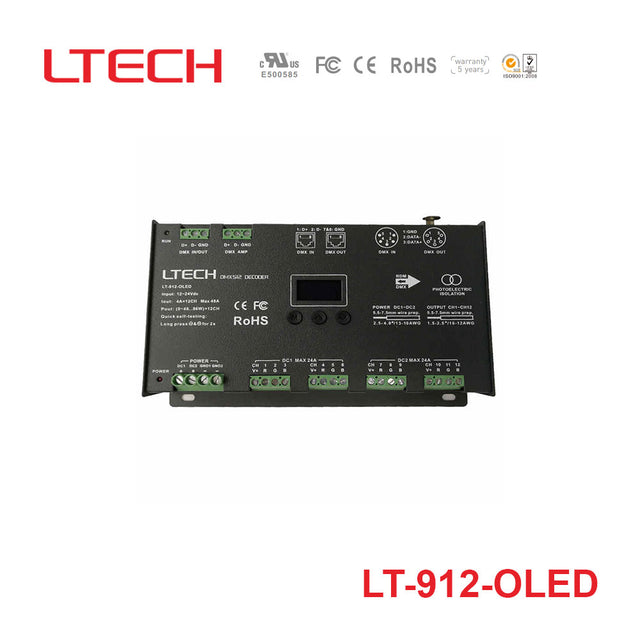 Ltech LT-912-OLED Constant Voltage Decoder - DMX/RDM