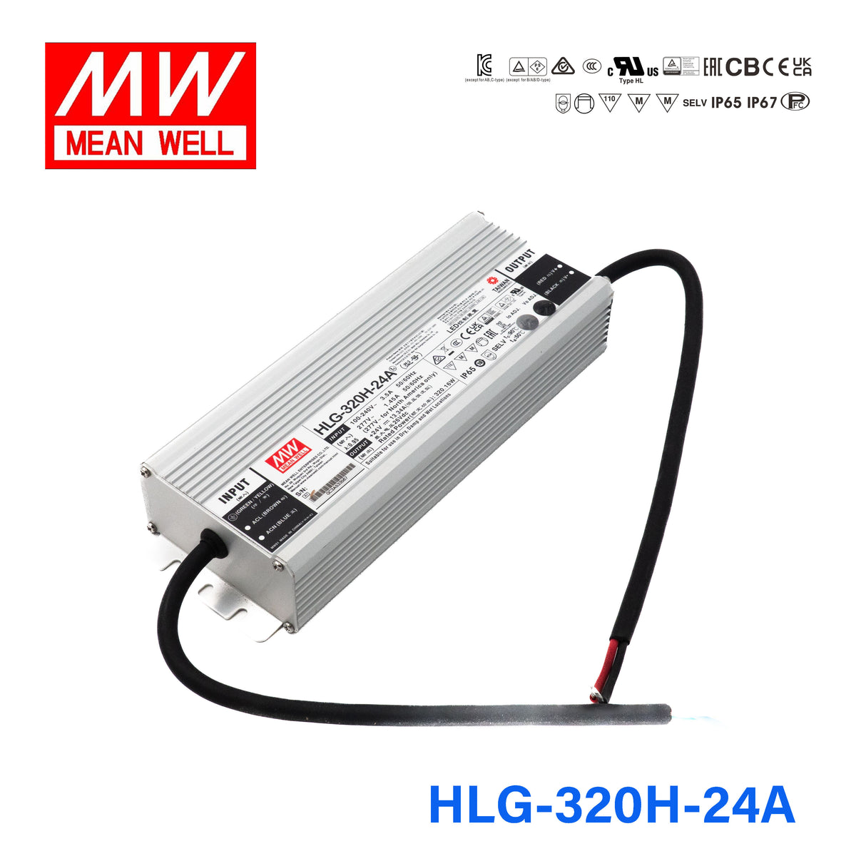Mean Well HLG-320H-24A Power Supply 320W 24V - Adjustable 13.34A