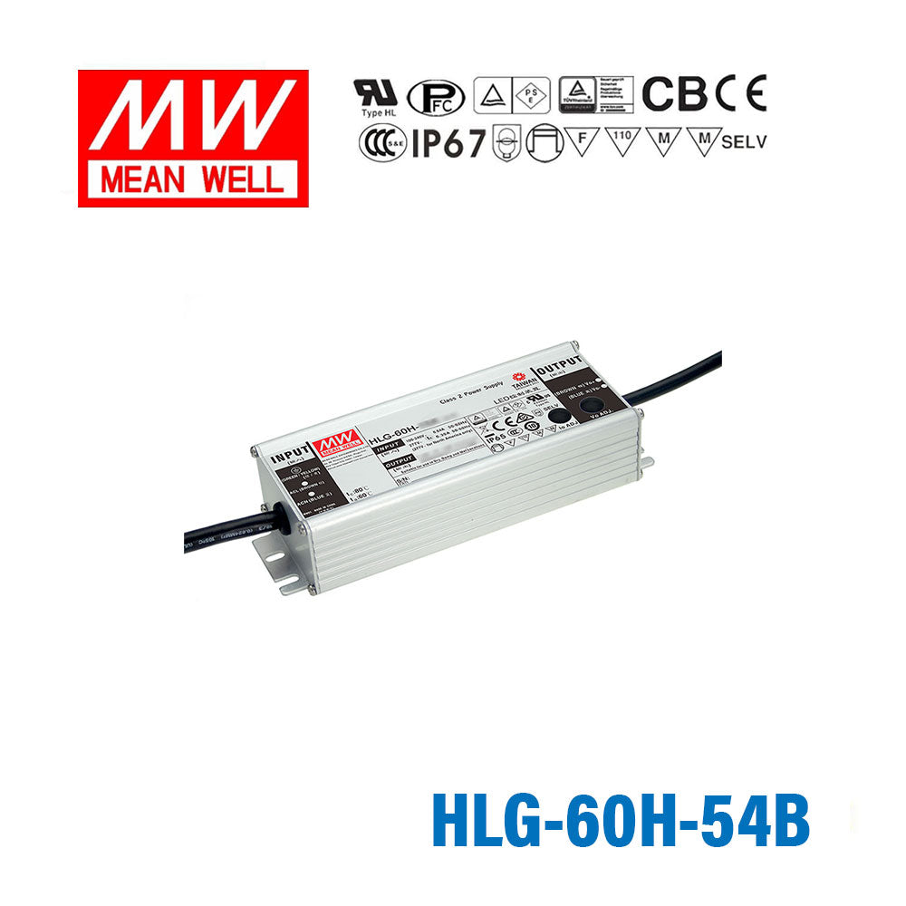Mean Well HLG-60H-54B Power Supply 60W 54V - Dimmable 1.15A
