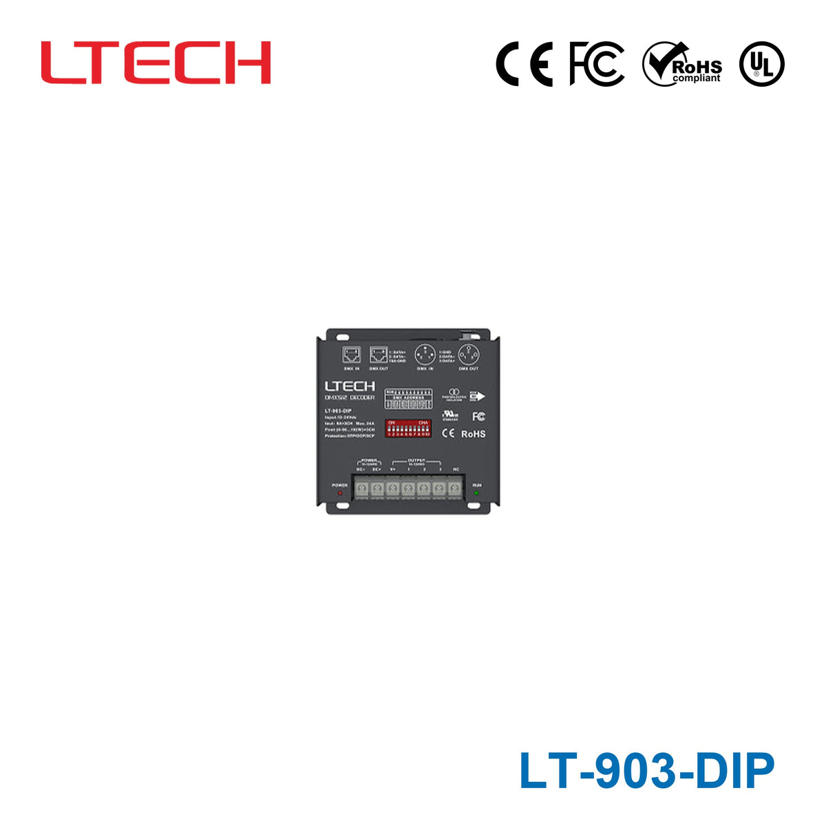 Ltech LT-903-DIP Constant Voltage Decoder - DMX/RDM