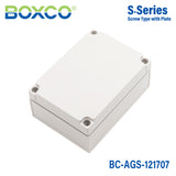 Boxco S-Series 4.92 x 6.89 x 2.95 Inches(125x175x75mm) Plastic Enclosure, IP67, IK08, ABS, Grey Cover, Screw Type
