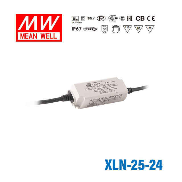 Mean Well XLN-25-24 LED Driver 25.2W 24V IP67 1.05A