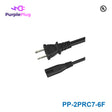 Purple Plug 2 Prong NEMA 1-15P to C7 Power Cord - 6FT, Copper, 18AWG, 125V 10A, NISPT Wire