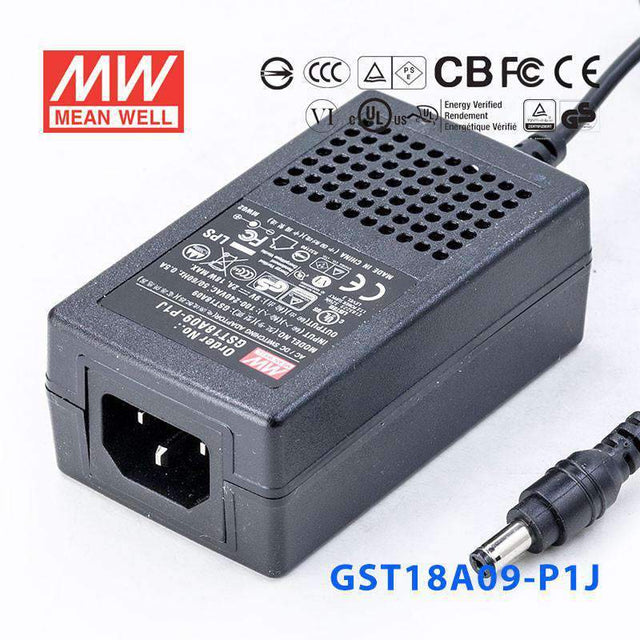 Mean Well GST18A09-P1J Power Supply 18W 9V