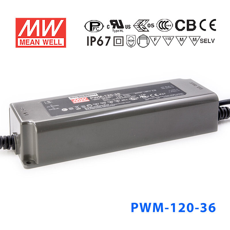 Mean Well PWM-120-36DA Power Supply 120W 36V - DALI 3.4A