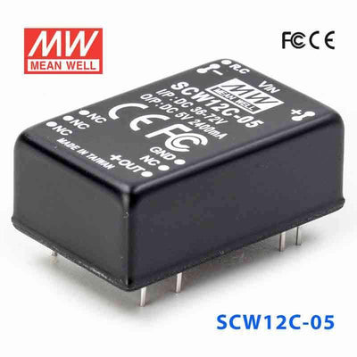 Mean Well SCW12C-05 DC-DC Converter - 12W 36~72V DC in 5V out 1A