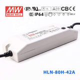 Mean Well HLN-80H-42A Power Supply 80W 42V - IP64, Adjustable 1.95A