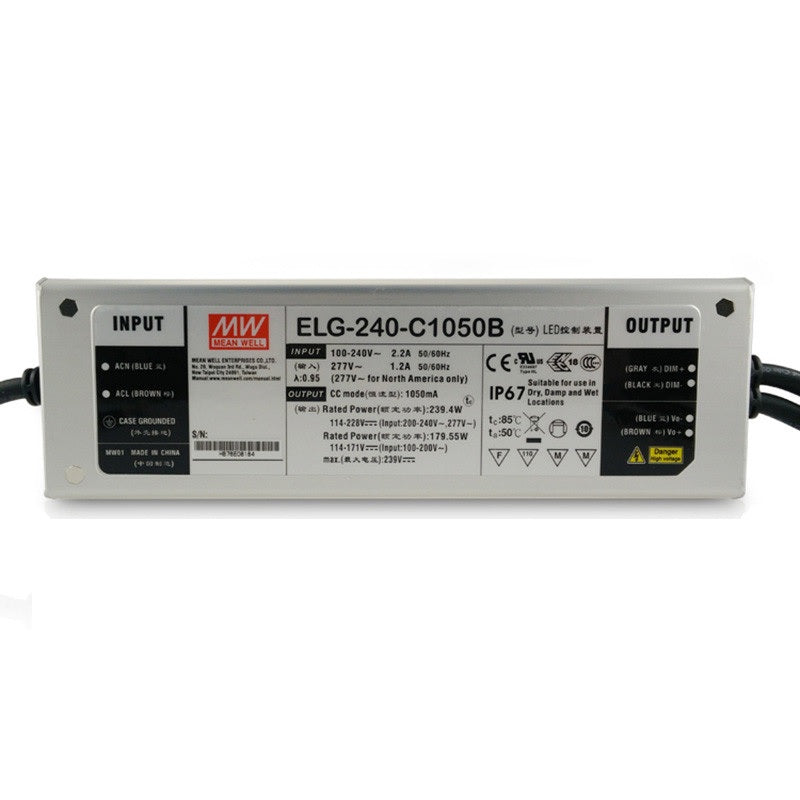 Mean Well ELG-240-C1050D2 AC-DC Single output LED Driver (CC) with PFC