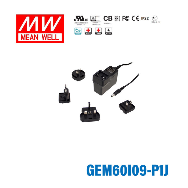 Mean Well GEM60I09-P1J Power Supply 49.5W 9V