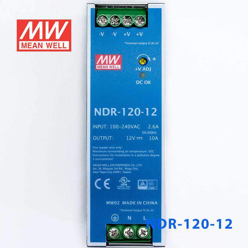 Mean Well NDR-120-12 Single Output Industrial Power Supply 120W 12V - DIN Rail - PHOTO 2