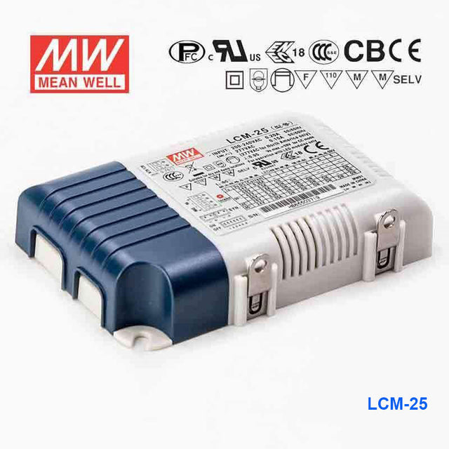 Mean Well LCM-25 Power Supply 25W 350mA 500mA 600mA 700mA(default) 900mA 1050mA - Dimmable