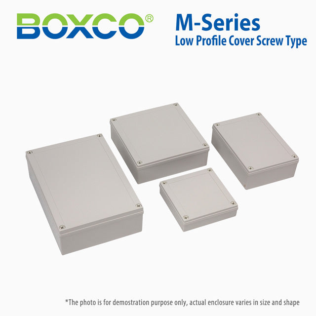 Boxco M-Series 5.12 x 5.12 x 1.38 Inches(130 x 130 x 35mm) Plastic Enclosure, IP67, IK08, PC, Transparent Cover, Screw Type - PHOTO 1