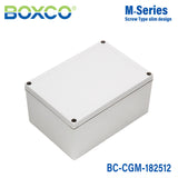 Boxco M-Series 7.09 x 10.04 x 4.92 Inches(180 x 255 x 125mm) Plastic Enclosure, IP67, IK08, PC, Grey Cover, Screw Type