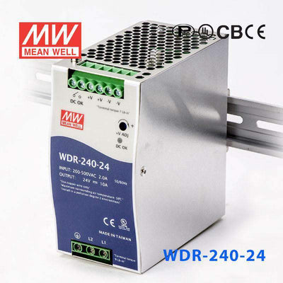 Mean Well WDR-240-24 Single Output Industrial Power Supply 240W 24V 10A - DIN Rail