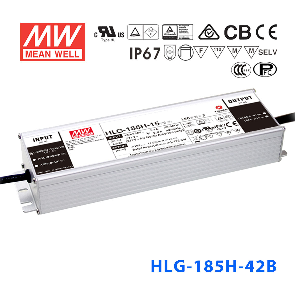Mean Well HLG Series LED Power Supply 42V  (185~600W)