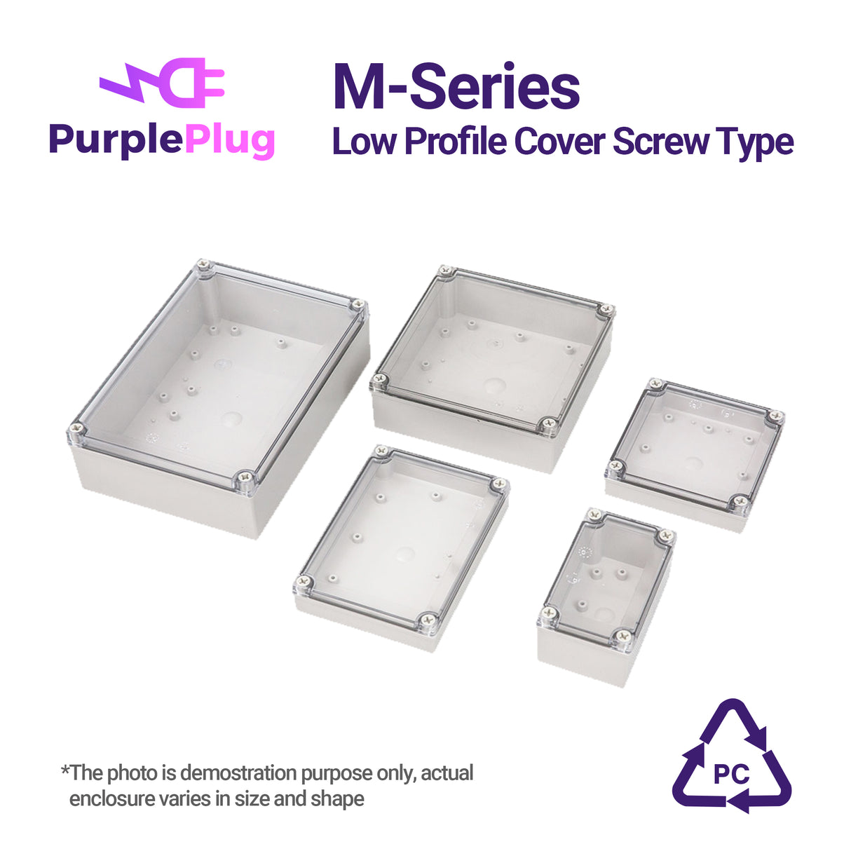 Purple Plug M-Series 7.09" x 10.04" x 4.92" Plastic Enclosure, Screw Type - PHOTO 4