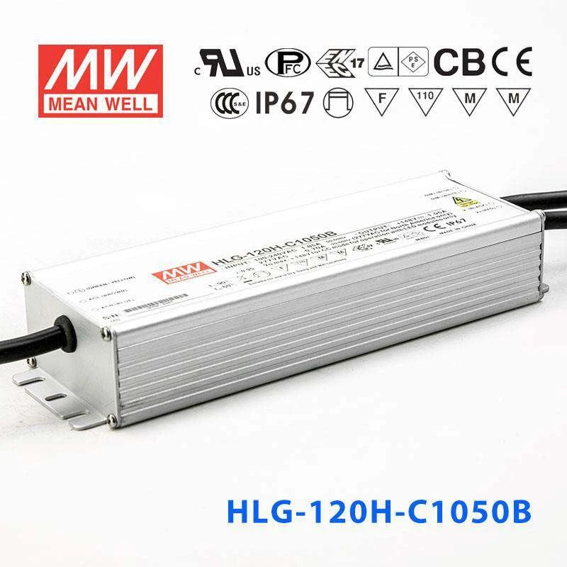 Mean Well HLG-120H-C1050B Power Supply 155.4W 1050mA - Dimmable