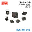 Mean Well NGE12I05-USB AC-DC Wall-mounted Green Adaptor - Interchangeable Plug - 12W 5V 2.4A  - USB Output