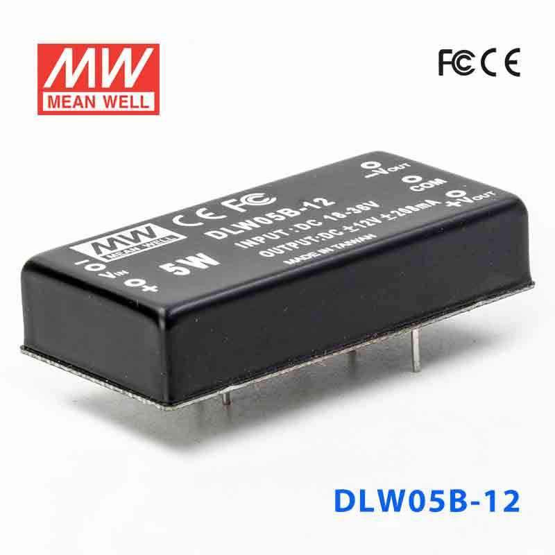 Mean Well DLW05B-12 DC-DC Converter - 5W - 18~36V in ±12V out 208mA