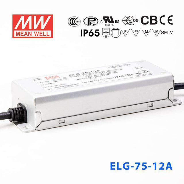Mean Well ELG-75-12A Power Supply 60W 12V - Adjustable 5A