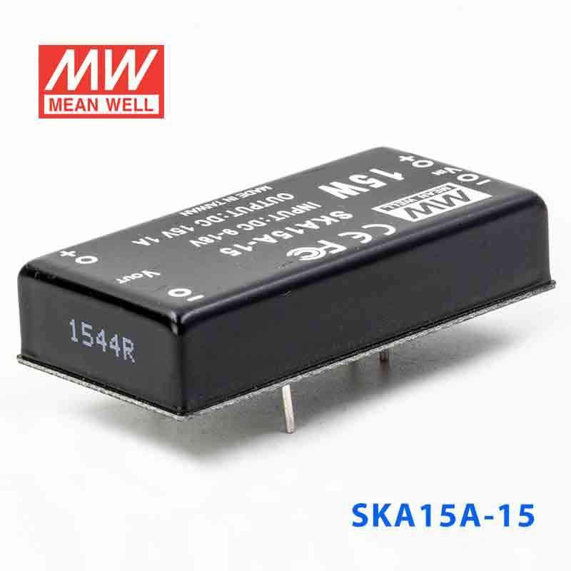 Mean Well SKA15A-15 DC-DC Converter - 9.9W - 9~18V in 15V out - PHOTO 1