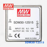 Mean Well SDM30-12S15 DC-DC Converter - 25.5W - 9.2~18V in 15V out 1.7A - PHOTO 2