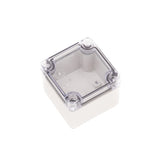 Boxco S-Series 3.15 x 3.15 x 2.36 Inches(80x80x60mm) Plastic Enclosure, IP67, IK08, ABS, Transparent Cover, Screw Type - PHOTO 1