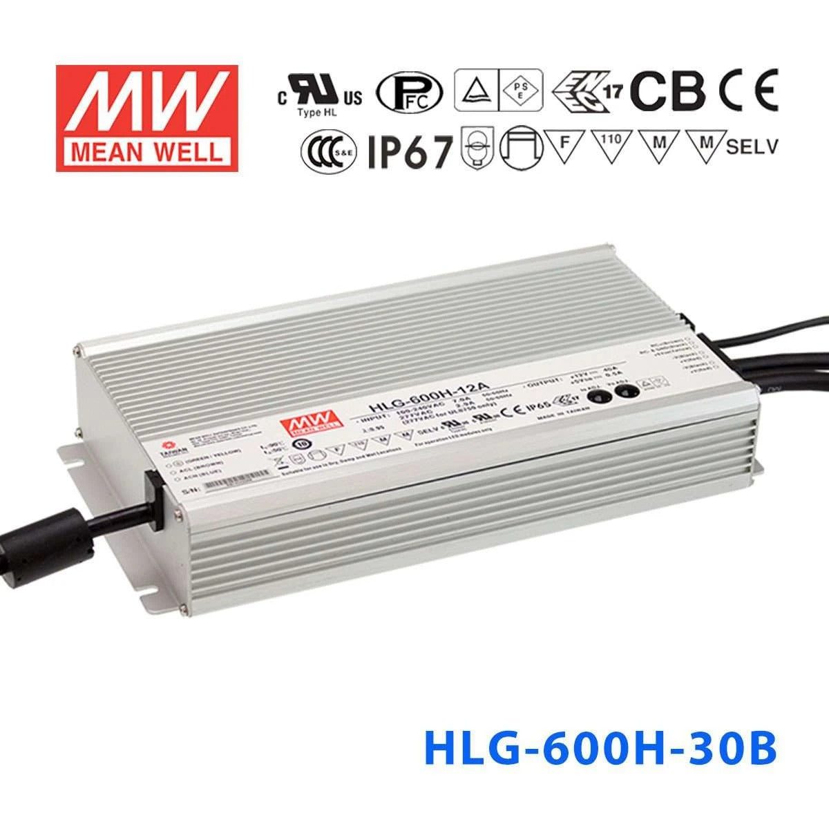 Mean Well HLG-600H-30B Power Supply 600W 30V- Dimmable