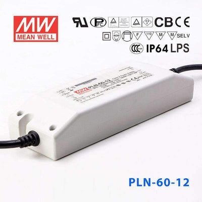 Mean Well PLN-60-12 Power Supply 60W 12V - IP64 5A