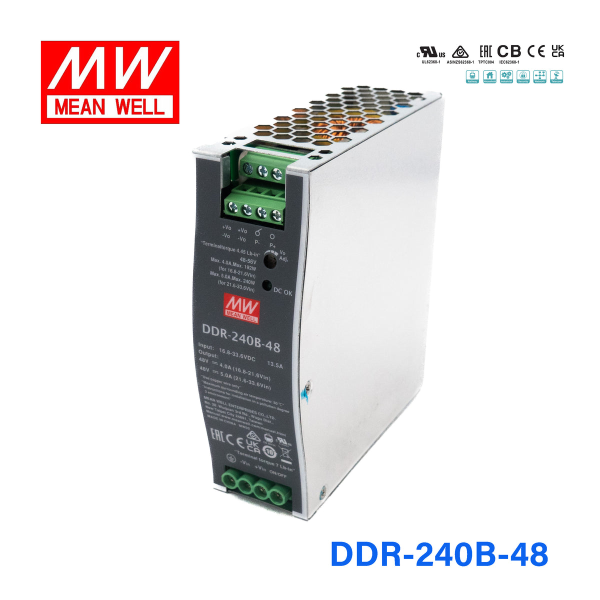 Mean Well DDR-240B-48 DC-DC Converter - 240W - 16.8~33.6V in 48V out 5A