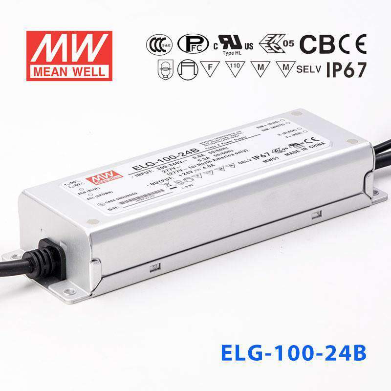 Mean Well ELG-100-24B Power Supply 96W 24V - Dimmable 4A