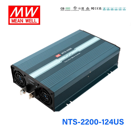Mean Well NTS-2200-124US True Sine Wave DC-AC Inverter 2200W 110V out 24V in with US Socket