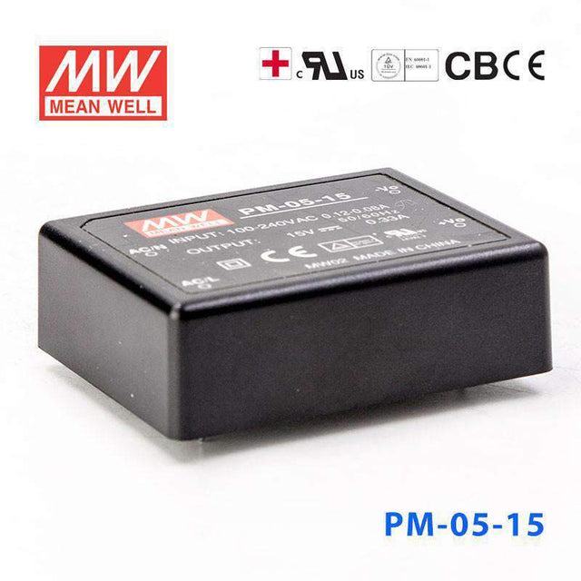 Mean Well PM-05-15 Power Supply 5W 15V 330mA