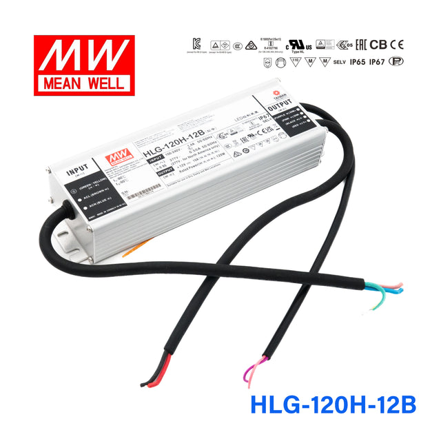Mean Well HLG-120H-12B Power Supply 120W 12V - Dimmable 10A