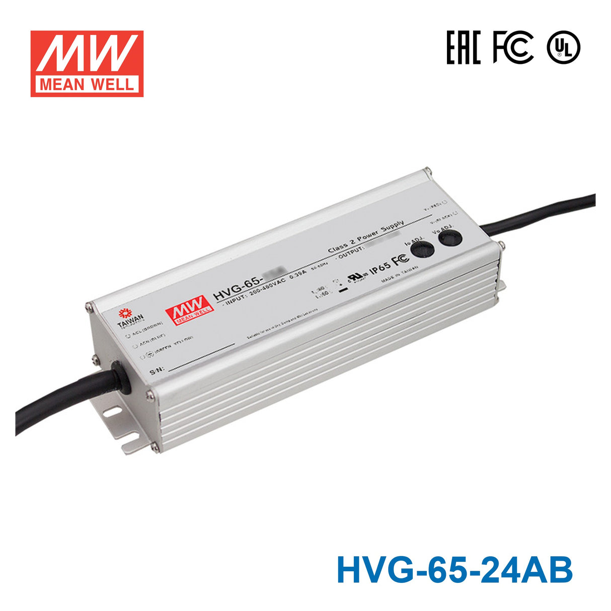 Mean Well HVG-65-24AB Power Supply 65W 24V - Adjustable and Dimmable