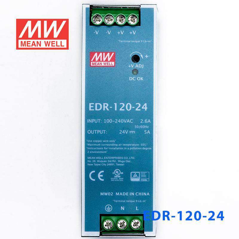 Mean Well EDR-120-24 Single Output Industrial Power Supply 120W 24V - DIN Rail - PHOTO 4