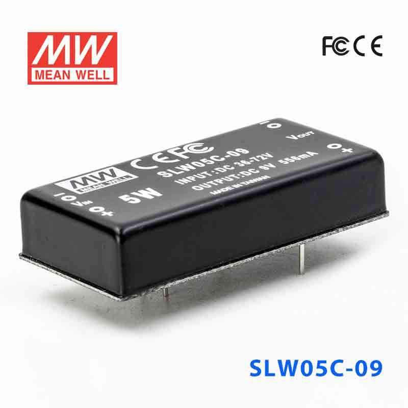 Mean Well SLW05C-09 DC-DC Converter - 5W - 36~72V in 9V out
