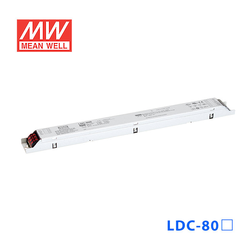 Mean Well LDC-80DA Linear LED Driver 80W 700~2100mA Adjustable Output - DALI