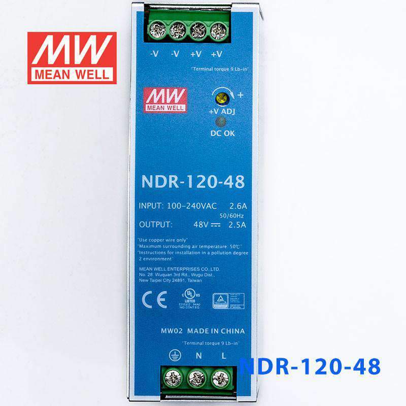 Mean Well NDR-120-48 Single Output Industrial Power Supply 120W 48V - DIN Rail - PHOTO 2