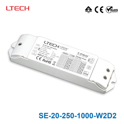 LTECH SE-20-250-1000-W2D2 20W  250mA ~ 1000mA CC DALI2 LED Driver - Tunable White