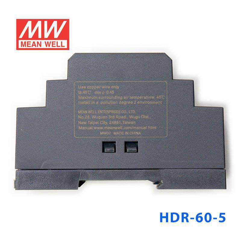 Mean Well HDR-60-5 Ultra Slim Step Shape Power Supply 60W 5V 6.5A - DIN Rail - PHOTO 1