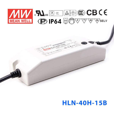 Mean Well HLN-40H-15B Power Supply 40W 15V - IP64, Dimmable