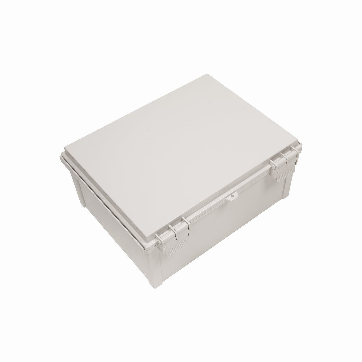 Boxco Q-Series 13.78 x 17.72 x 7.87 Inches(350 x 450 x 200mm) Plastic Enclosure, IP67, IK08, ABS, Grey Cover, Hinge Type with Plate - PHOTO 1