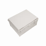 Boxco Q-Series 13.78 x 17.72 x 7.87 Inches(350 x 450 x 200mm) Plastic Enclosure, IP67, IK08, ABS, Grey Cover, Hinge Type with Plate - PHOTO 1