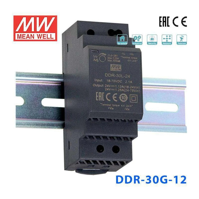 Mean Well DDR-30G-12 DC-DC Converter - 30W - 9~36V in 12V out 2.5A