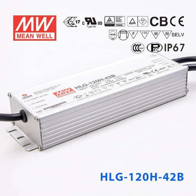 Mean Well HLG-120H-42B Power Supply 120W 42V- Dimmable 2.9A