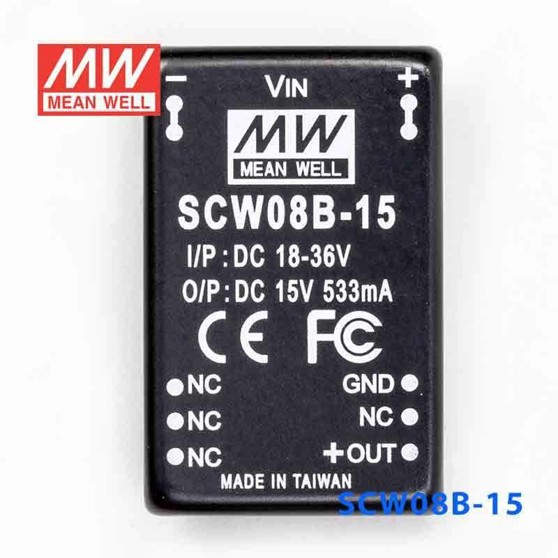 Mean Well SCW08B-15 DC-DC Converter - 8W 18~36V DC in 15V out - PHOTO 2