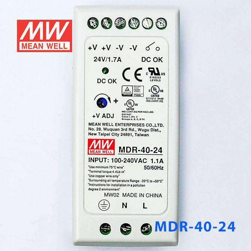 Mean Well MDR-40-24 Single Output Industrial Power Supply 40W 24V - DIN Rail - PHOTO 2