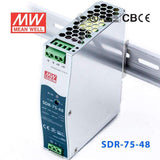 Mean Well SDR-75-48 Single Output Industrial Power Supply 75W 48V 1.6A - DIN Rail
